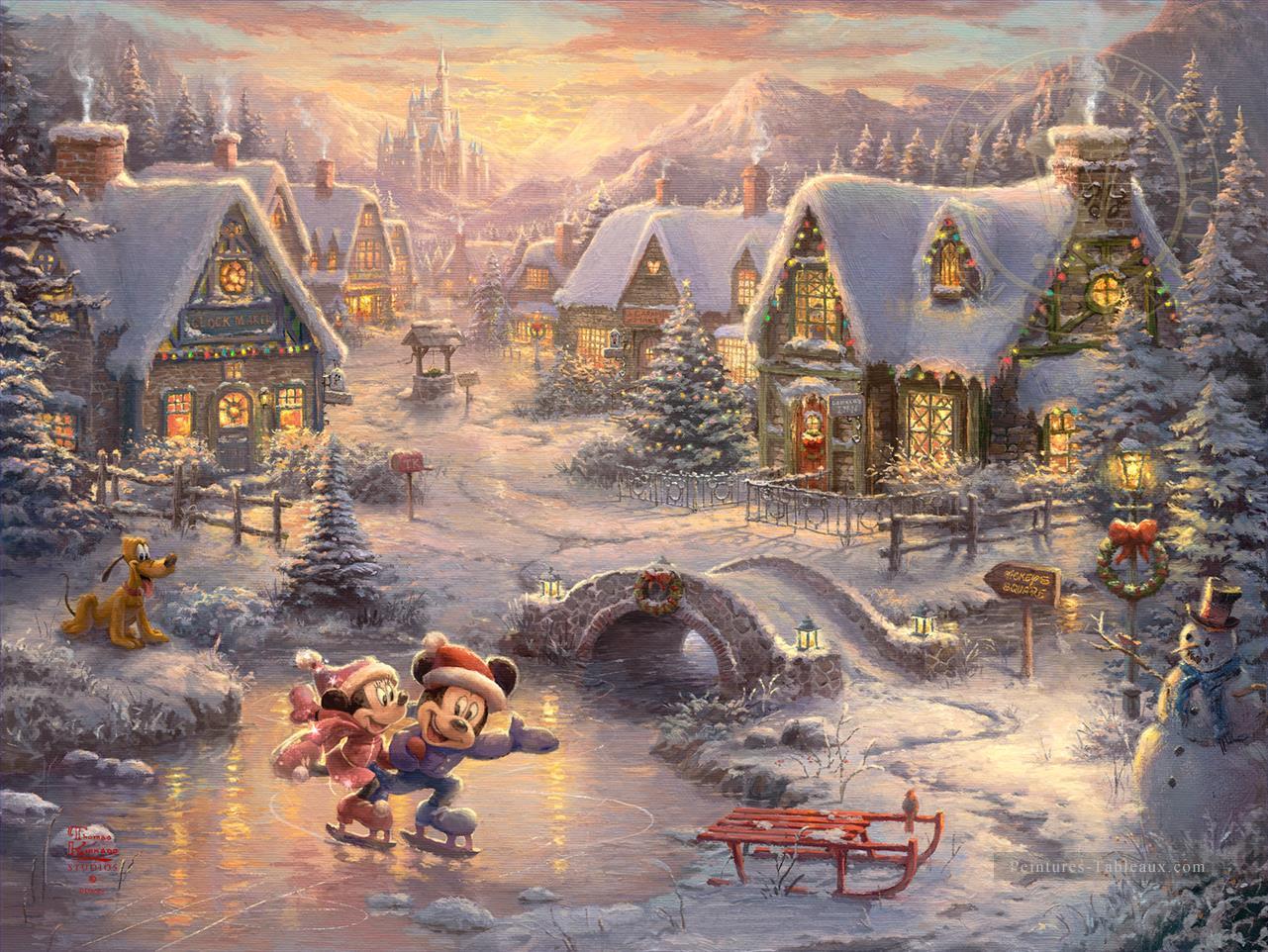 Mickey and Minnie Sweetheart Holiday TK Christmas Peintures à l'huile